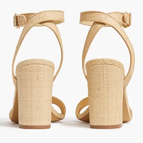 J. Crew Woven (raffia) Heeled Sandals Size 7 - Picture 2 of 5